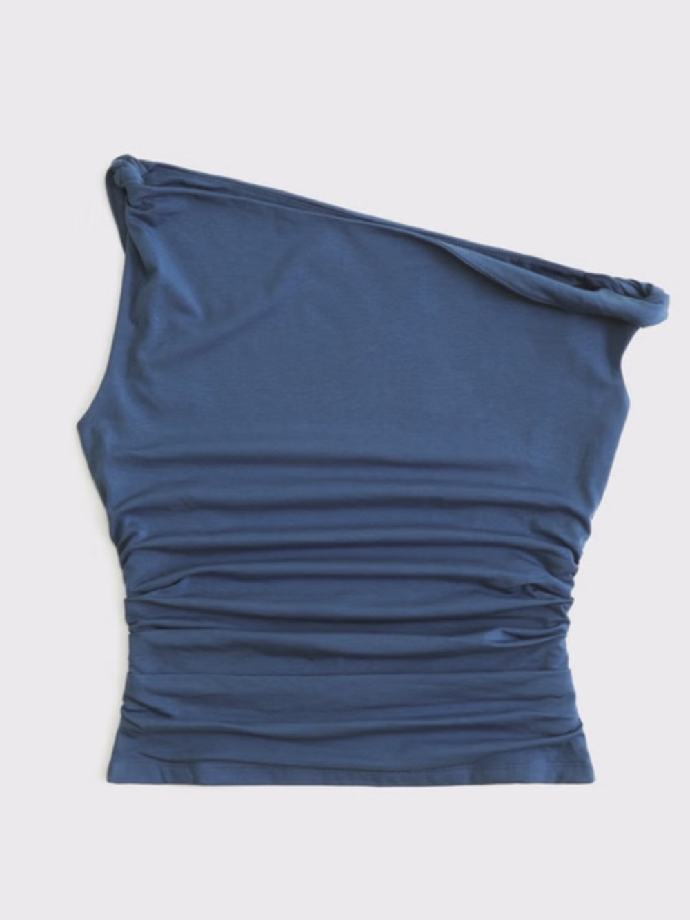 Abercrombie & Fitch One-Shoulder asymmetrical Twist Top Navy Blue Ruched Tank